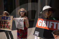 Demonstrators Protest Outside Of Fox News/ News Corp Headquarters In Manhattan