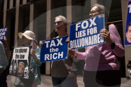 Demonstrators Protest Outside Of Fox News/ News Corp Headquarters In Manhattan