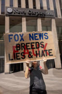 Demonstrators Protest Outside Of Fox News/ News Corp Headquarters In Manhattan