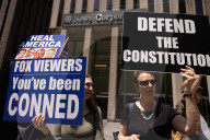 Demonstrators Protest Outside Of Fox News/ News Corp Headquarters In Manhattan