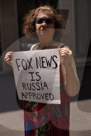 Demonstrators Protest Outside Of Fox News/ News Corp Headquarters In Manhattan