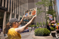 Demonstrators Protest Outside Of Fox News/ News Corp Headquarters In Manhattan