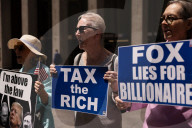 Demonstrators Protest Outside Of Fox News/ News Corp Headquarters In Manhattan