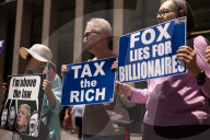 Demonstrators Protest Outside Of Fox News/ News Corp Headquarters In Manhattan
