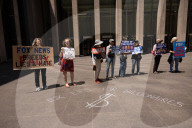 Demonstrators Protest Outside Of Fox News/ News Corp Headquarters In Manhattan