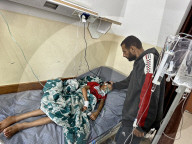 Wounded Gaza children in hospital