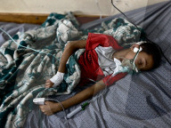 Wounded Gaza children in hospital