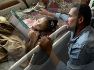 Wounded Gaza children in hospital