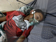 Wounded Gaza children in hospital
