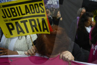 Protest By Retirees Against The Milei Government.