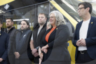 Rachel Reeves UK Chancellor of the Exchequer visit to Mellor Bus in Rochdale.