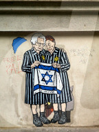 Milan, Mural by aleXsandro Palombo with Liliana Segre and Edith Bruck against anti-Semitic hatred