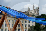 Temporary Urban Weaving Artwork In Lyon