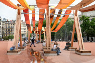 Temporary Urban Weaving Artwork In Lyon