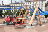 Temporary Urban Weaving Artwork In Lyon