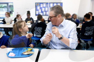 Prime Minister Keir Starmer visits The Downs Primary School