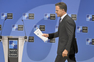 NATO Defence Ministers press statements at NATO headquarters in Brussels, Belgium