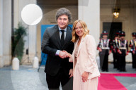 Italian Prime Minister Giorgia Meloni Welcomes President Of Repubblic Argentina Javier Milei At The Chigi Palace In Rome