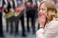 Italian Prime Minister Giorgia Meloni Welcomes President Of Repubblic Argentina Javier Milei At The Chigi Palace In Rome