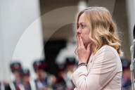 Italian Prime Minister Giorgia Meloni Welcomes President Of Repubblic Argentina Javier Milei At The Chigi Palace In Rome