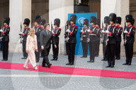 Italian Prime Minister Giorgia Meloni Welcomes President Of Repubblic Argentina Javier Milei At The Chigi Palace In Rome