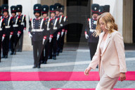 Italian Prime Minister Giorgia Meloni Welcomes President Of Repubblic Argentina Javier Milei At The Chigi Palace In Rome