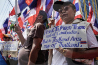 Thai Protest At Cambodian Embassy Over Thai-Cambodian Border Dispute.