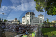 Thousands Of Worshippers Flock To Al Mashun Grand Mosque In Medan For Eid Al-Adha Prayers