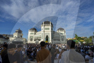 Thousands Of Worshippers Flock To Al Mashun Grand Mosque In Medan For Eid Al-Adha Prayers
