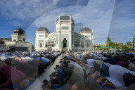 Thousands Of Worshippers Flock To Al Mashun Grand Mosque In Medan For Eid Al-Adha Prayers