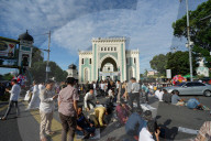 Thousands Of Worshippers Flock To Al Mashun Grand Mosque In Medan For Eid Al-Adha Prayers