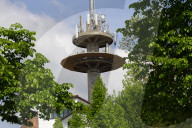 Telecommunication Tower Rises Above Residential Area