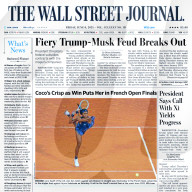 The Wall Street Journal Cover June 6, 2025 by Loic Baratoux/ZUMA Press Wire
