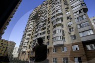 Kyiv Apartment Block Damaged By Russia's Overnight Attack
