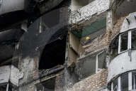 Kyiv Apartment Block Damaged By Russia's Overnight Attack