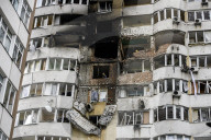 Kyiv Apartment Block Damaged By Russia's Overnight Attack