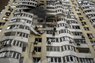 Kyiv Apartment Block Damaged By Russia's Overnight Attack