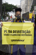 Climate March On Paulista Avenue In São Paulo