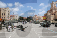 Military equipment exhibition for Armed Forces Day