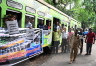 Protest To Save Tram Services And  To Ensure Pollution Free Kolkata
