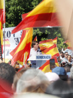 PP Demonstration Under The Slogan "Mafia Or Democracy" Calls For The Resignation Of The President Of Spain