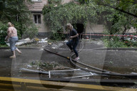 Aftermath Of A Russian Drone Attack In Kharkiv