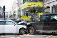 Road Traffic Accident outside the BBC, Broadcasting House, London, UK.