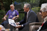 Prime Minister Keir Starmer meets D-Day veteran and Taxi Drivers