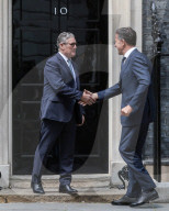 Kier Starmer Greets Mark Rutte To N010 in London, UK.