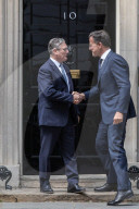 Kier Starmer Greets Mark Rutte To N010 in London, UK.