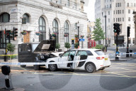 Road Traffic Accident outside the BBC, Broadcasting House, London, UK.