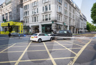 Road Traffic Accident outside the BBC, Broadcasting House, London, UK.