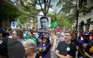 Anti-ICE protest at the Department of Justice in Washington, DC