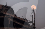 Moon Rises In Gaza, Palestine